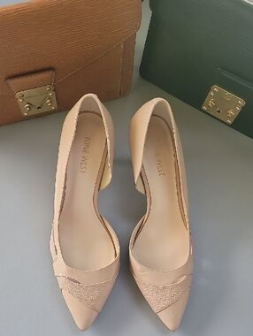 Nine West Beige Pointed Toe Pumps 7.5